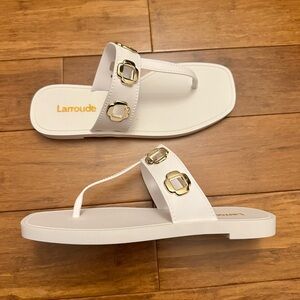 LARROUDÉ Milan Sandal In White PVC- Brand new never worn